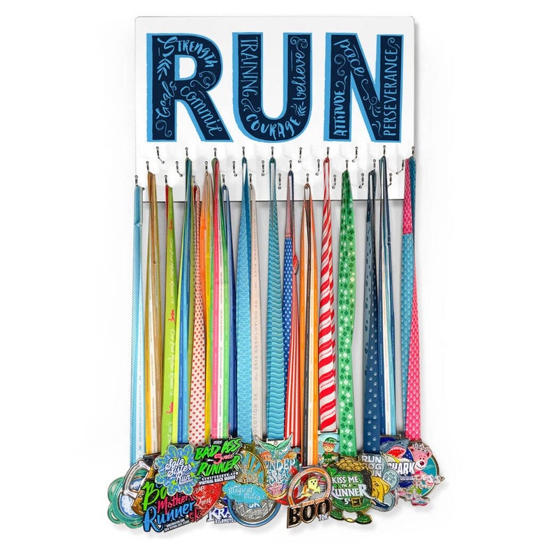 Gone For a Run Hooked On Medals | Medal Hanger and Display Inspirational Runner | White - Image 3